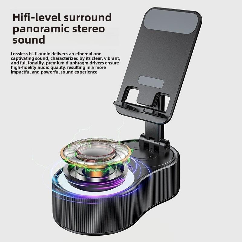Вращение на 360 градусов с подъемным держателем для мобильного телефона, Power Bank, Bluetooth-динамик, Мини-портативная окружающая подсветка, Аудио
