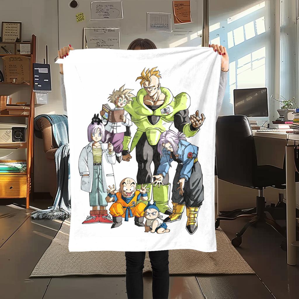 1 шт. Плед из фланели с принтом DRAGON BALL, Высокое качество, Для всех сезонов, Декор для дома, Тепло и Уют, Идеально для Рождественских подарков