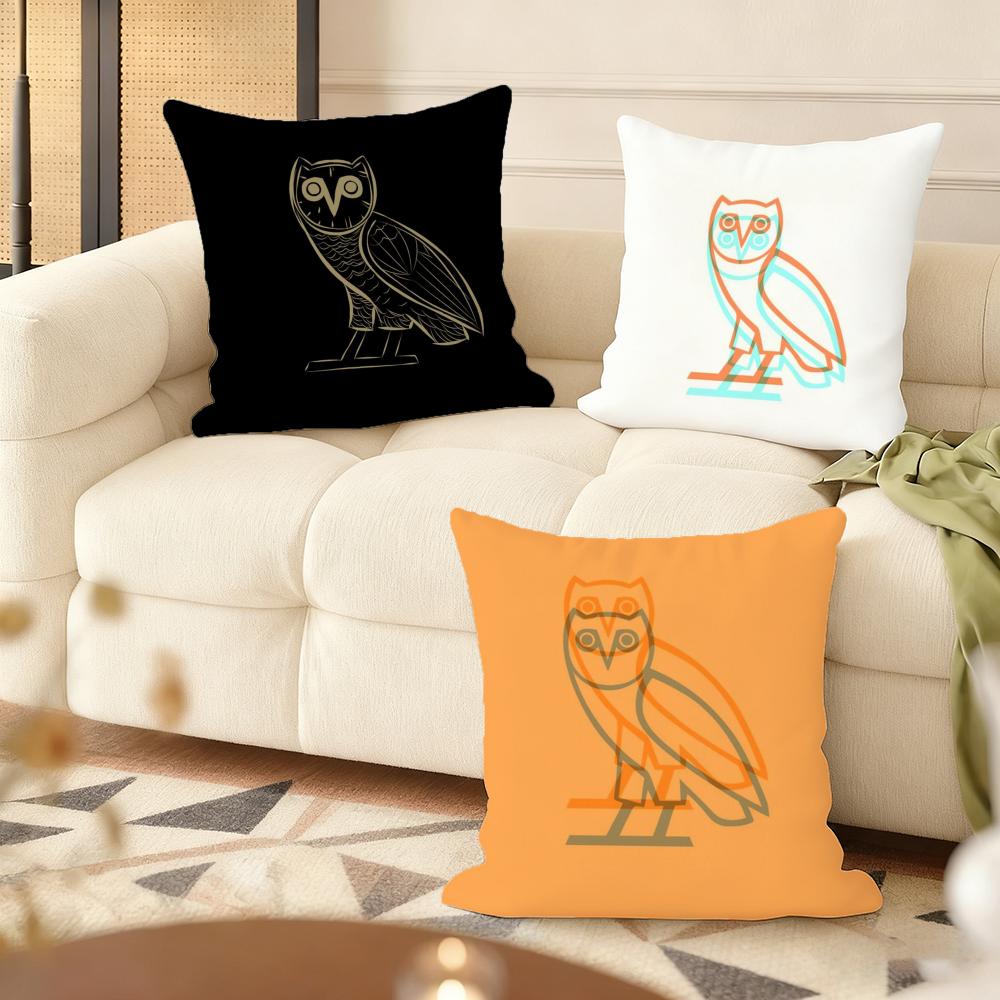 Дрейк O-O-Ovo O-Owls Наволочка Мягкая Короткошерстная Плюшевая Наволочка для Подушки Гладкая Уютная Текстура Эстетичная Наволочка Декор для Дома