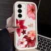 Чехол с цветочным принтом для Samsung S25 Ultra S24 FE S23 S22 A56 A36 A16 A15 A55 A35 Мягкий матовый противоударный чехол для телефона из ТПУ