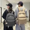 New Solid Color Schoolbag Female Simple Joker Leisure Travel Backpack Large Capacity Junior High School Students Shoulders.