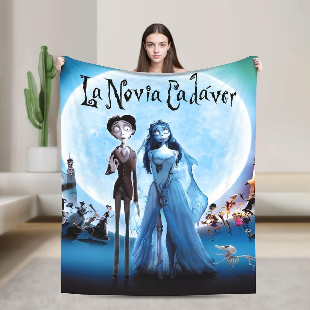 Anime Movie C-Corpse Bride Blankets Warm Soft Pattern Plush Bedding Throws For Kids Adult Bedroom Flannel Bedspread Bed Cover