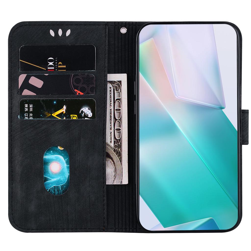 For Realme 15 Pro 5G/15 5G Wallet Case Tiger Imprint Leather Shockproof Phone Cover with Wrist Strap
