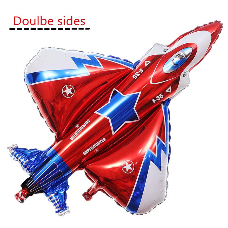 Giant 87*93cm Fighter Plane Balloon Foil Helium Cartoon Plane Balloons for Kids Birthday Party Decor ADM