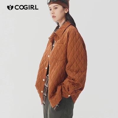 Женская свободная куртка с лацканами, ромбовидным узором, на пуховой хлопковой подкладке, с солнцезащитой и модным дизайном блузки больших размеров