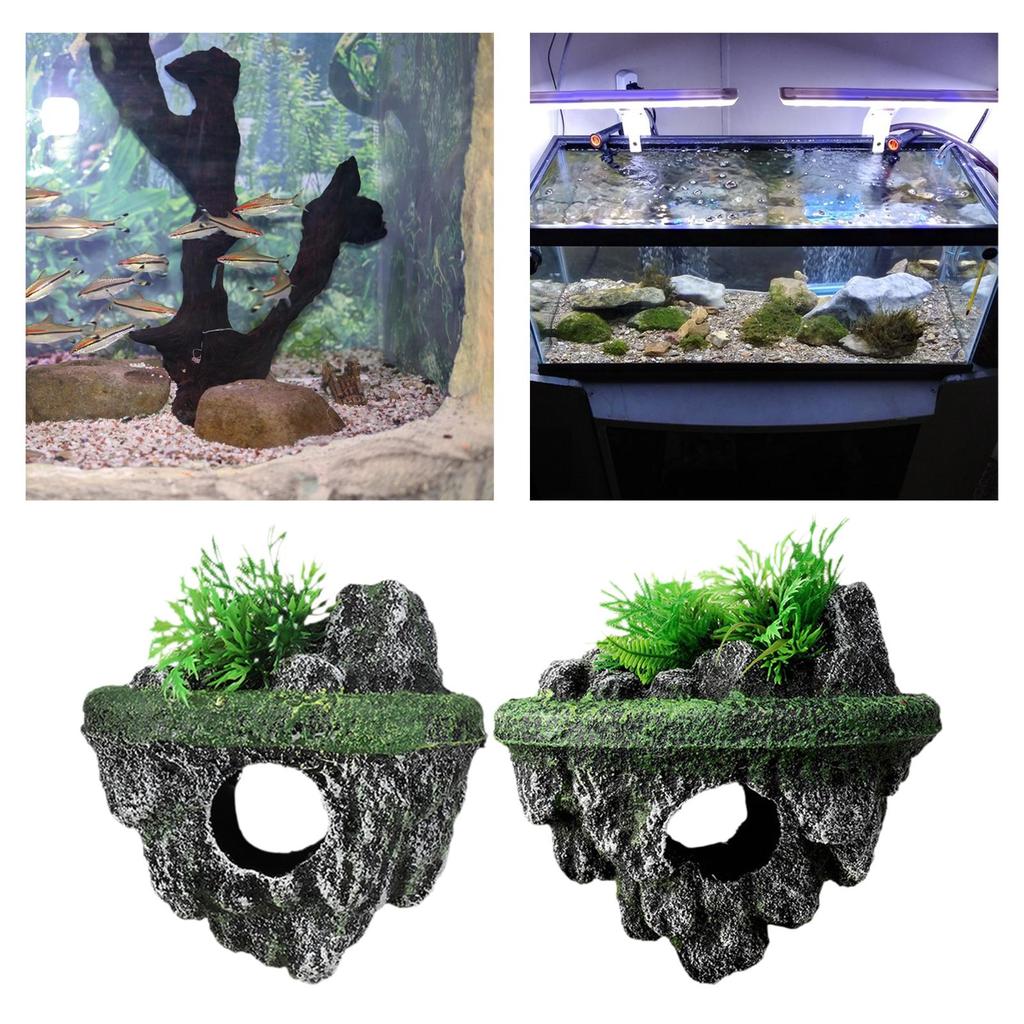Aquarium Decorated Suspended Artificial Stone Fish Tank Decorations Floating Rock for Micro Landscape Fish Tank Exploring Snails
