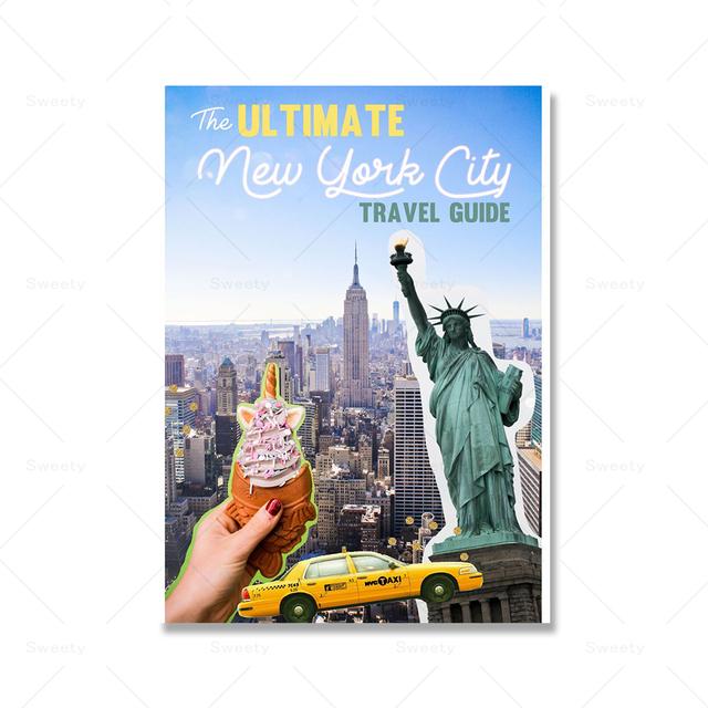 Плакат Нью-Йорка и Манхэттена и печатная карта Нью-Йорка, туристический пейзаж, картина маслом