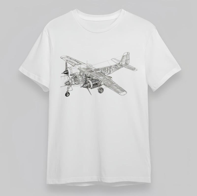Men's Classic T-Shirt Mens Womens Tees Top Technical Aircraft Line Art Graphic Plus Size Cotton Tee