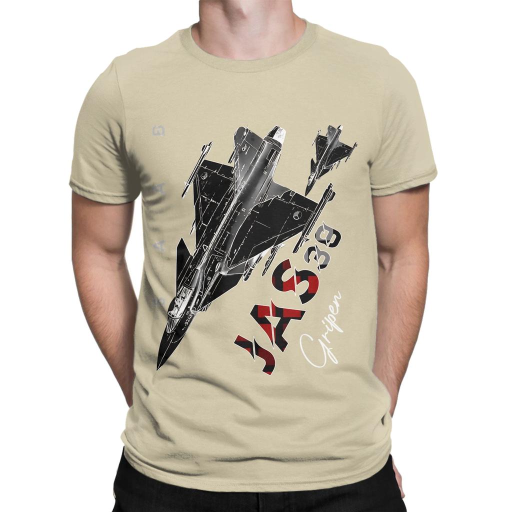 Saab Jas39 Gripen Swedish Fighterjet Aircraft Graphic 100 Cotton Tshirt Gripen Fighter Tops Tees For Unisex