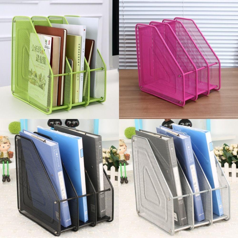 Data Rack 3 Tier File Frame Wire Mesh Standing Desktop File Folder Metal File Rack Restaurant