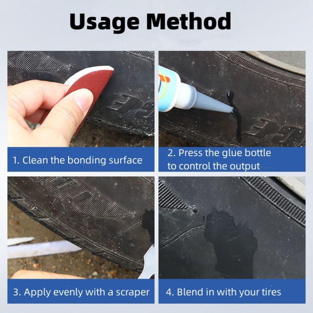 Черный износостойкий прочный резиновый клей, прочный клей для ремонта кожаных шин, мгновенный клей