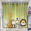 Шторы для детской комнаты с изображением животных из мультфильма «Слон, жираф, лев», тонкие шторы для гостиной, спальни, разделитель комнат, 2 панели