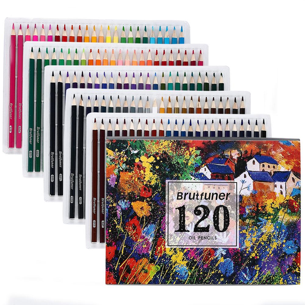 48/72/120/160/180 Colors Oil Pencil Artist Professional Color Pencils Set Sketching Painting For Kids Students Drawing School Art Supplies
