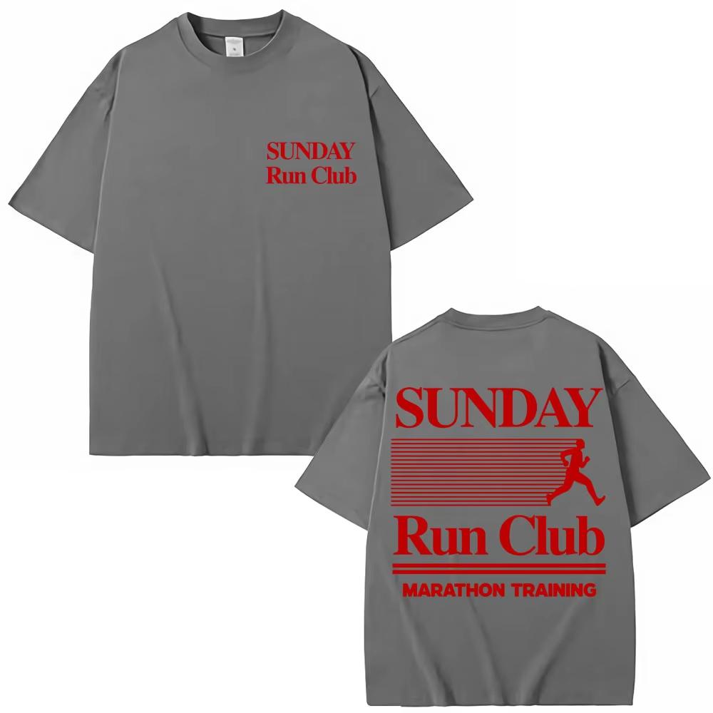 Футболка с принтом Sunday Run Club Training Unisex Unisex Спортивная Мода Харадзюку С коротким рукавом 100% Хлопок Повседневные Футболки Streetwear