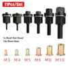 11Pcs/Set Easy Installation Manual Riveter Tool Mandrel Staple Head Rivet Tool Set Hand Rivet Nut