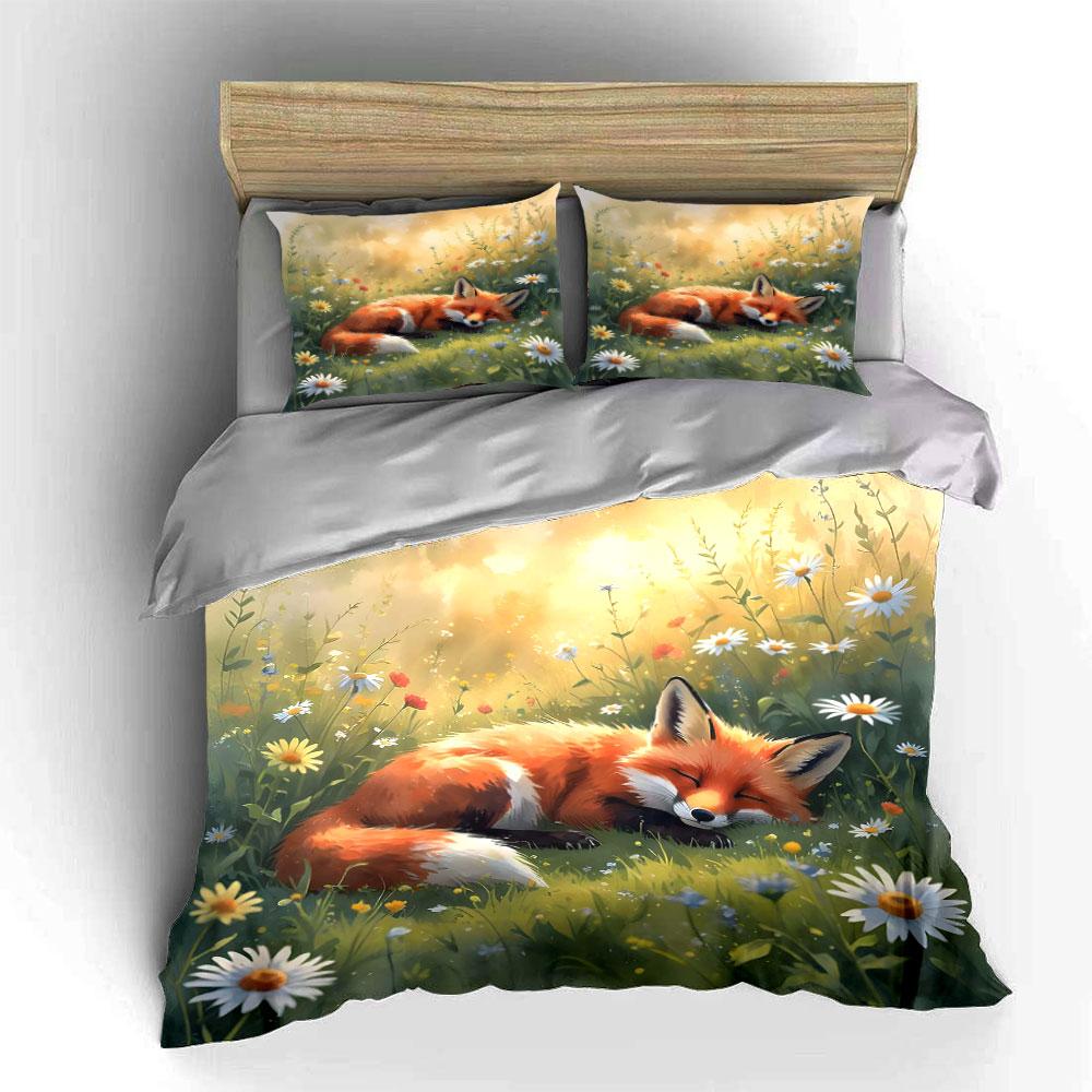 Dreamy fox meadow whispers. Bedding sets Duvet covers Pillowcases(1* Duvet Cover 2* Pillowcases without duvet insert)