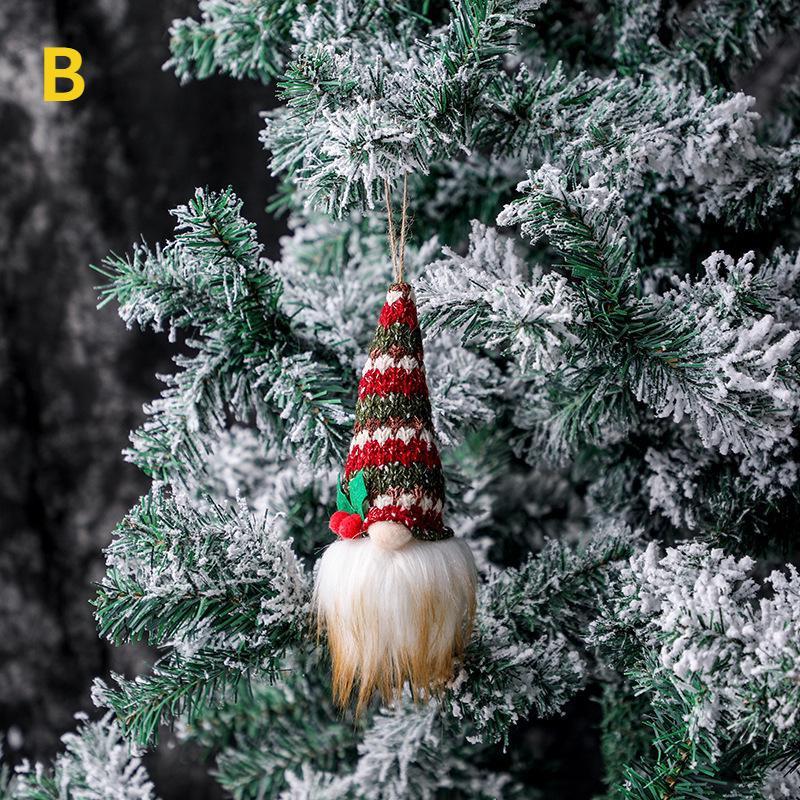 Christmas Decoration Glowing Gnome Ornaments Christmas Tree Pendant Faceless Plush Doll New Year Gift