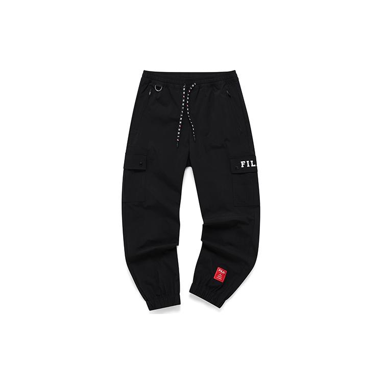 FILA X MIHARA YASUHIRO MIHARA YASUHIRO Collaboration Collection Knitted Sweatpants Men's Jet Black Moderate Cuffed Pants F11M213805F-BK