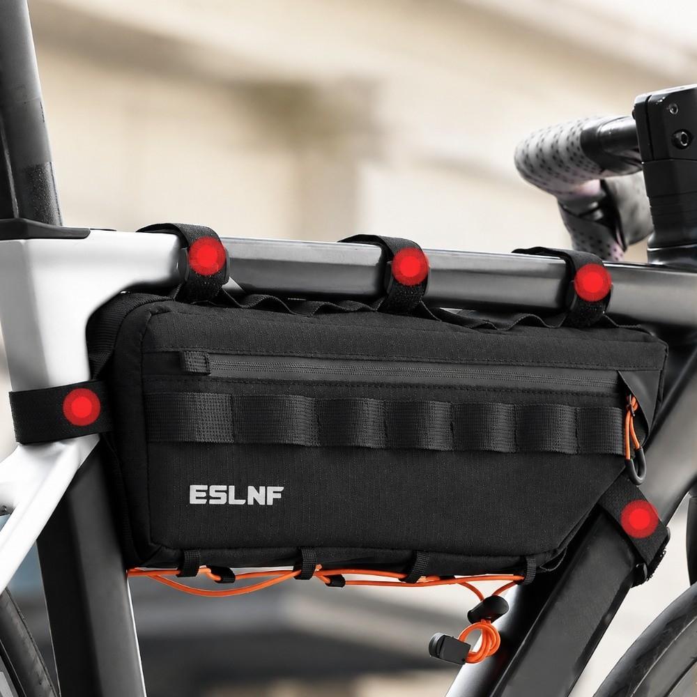 Polyester Bike Frame Bag 2.6L Bike Storage Bag Durable Triangle Bike Bag  Bike Commuting
