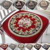 Floral Pattern Dining Chair Cushion Chenille Buttocks Pad Embroidered Chair Mat  Office Classroom