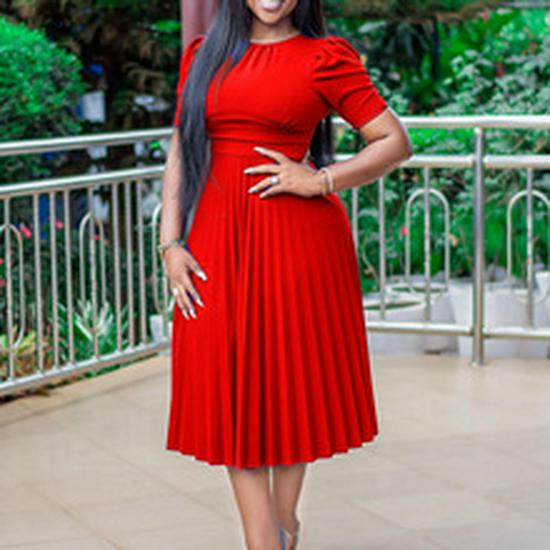 2024 Summer Plus Size Women's Loose Tie Ruffle Dress