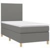 3142146 vidaXL Divan Bed with Mattress Dark Grey 90x200 Cm Fabric