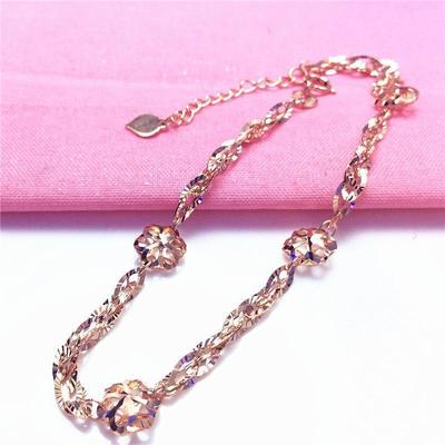 Изысканный русский фиолетово-золотой цвет Золотой модный тренд Персонализированный Изысканная корейская версия Позолоченное розовым золотом Ажурное цветочное браслет