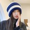 For Striped Cap Korean Beanie Women Winter Ear Protection Skullies Cap Fashion Warm Thicken Woolen Knitted Hats