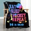 Hockey Enthusiast993 Personalized Name Blanket Lightweight Personalized Blanket Comfortable Suitable for Seaside Bed Chair Livingroom for All Occasion