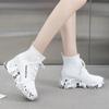 2024 Knitting Stretch Sock Boots Women Platform Shoes Wedges Ankle Botas Letter Height Increasing Chelsea Boots Woman Sock Boots