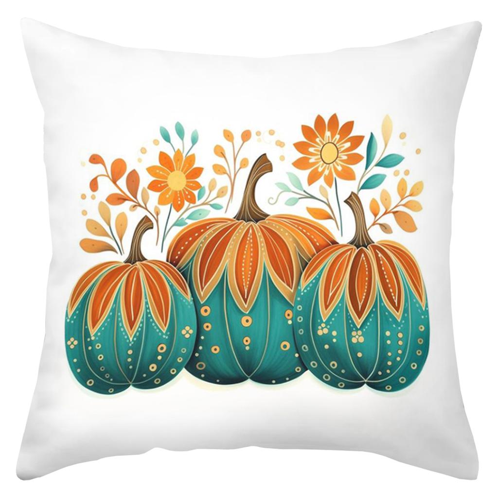 1 Pieces Floral Pumpkins Printed White Decorative Throw Pillows Polyester pillowcase, sofa cushion cov Headboard Pillow
