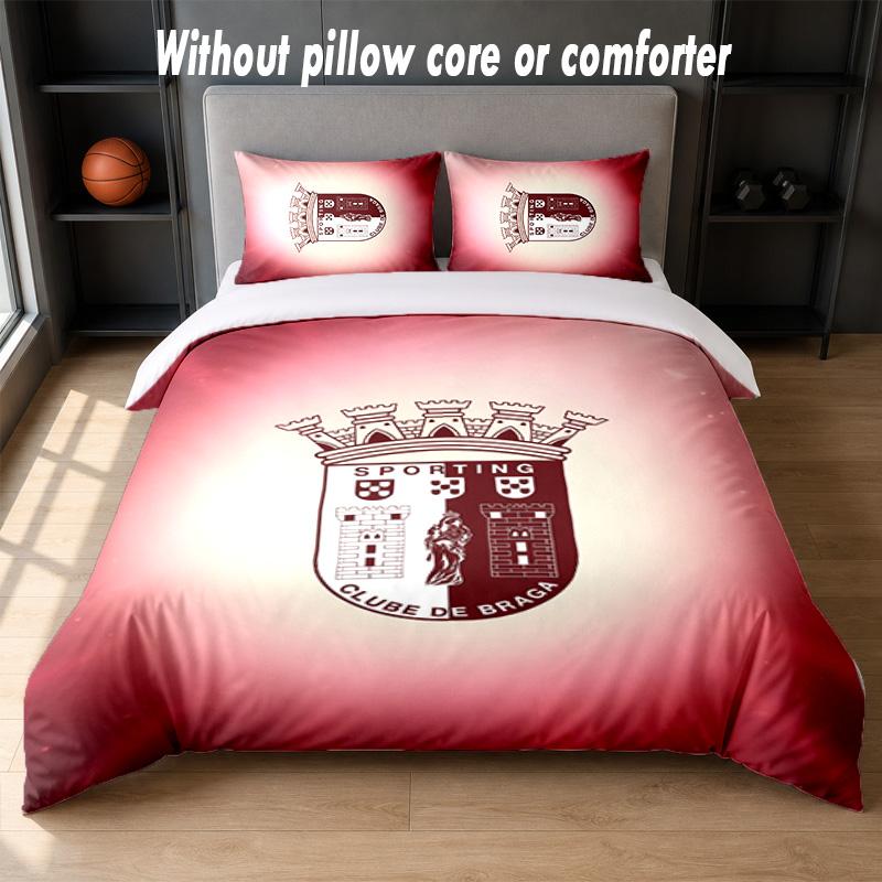 Braga FC Design Bed Bedding Set 1 Duvet Cover + 2 Pillowcases Soft Breathable Household Bed Linens