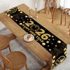 2026 Happy New Year Table Runner Fireworks Champagne Polyester Table Cover For New Year Party Kitchen Dining Table Decorations