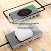 Type C Docking Station Dual HDMI USB Hub with 15W Wireless Charger Multi Port Expander