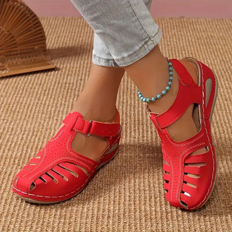 Винтажные летние сандалии женские сандалии Car Line Adhesive Wedge Toe