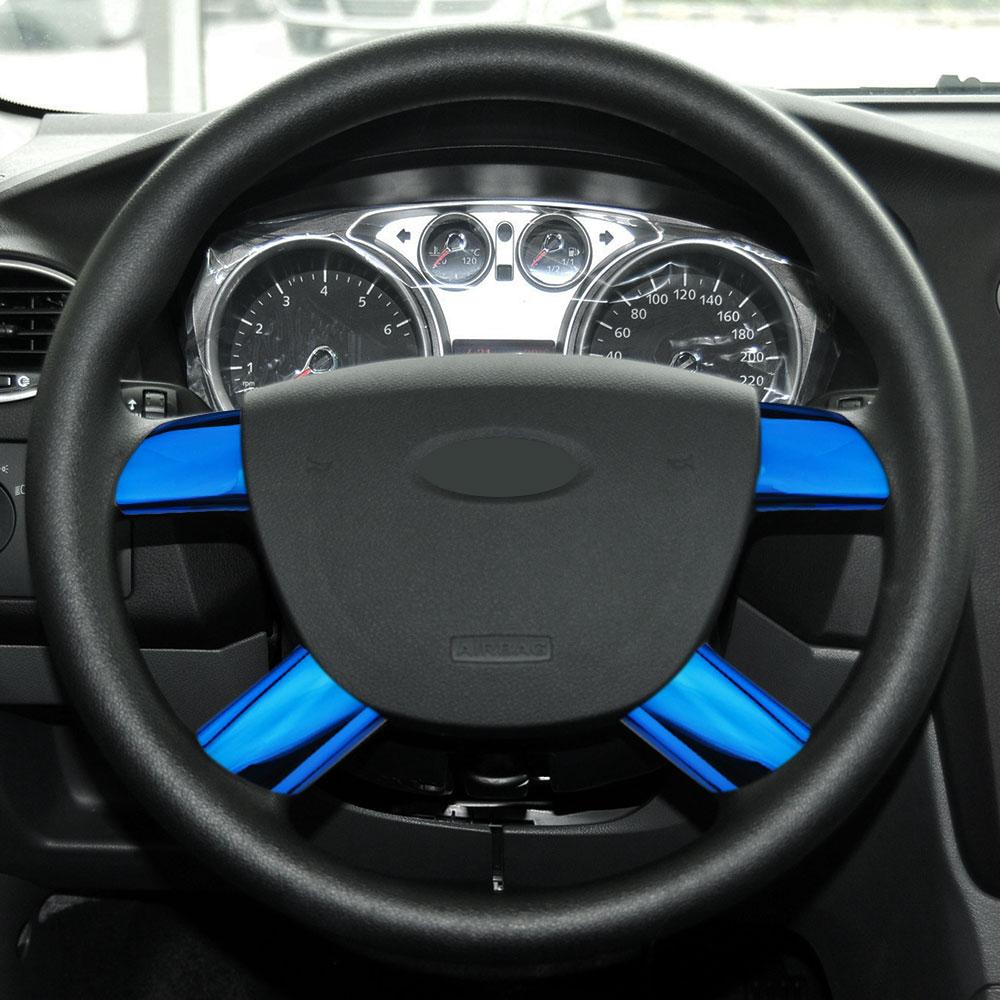 4 шт. Накладки-блестки из нержавеющей стали на панель рулевого колеса автомобиля для Ford Focus 2 Mk2 2005 - 2012 Аксессуары