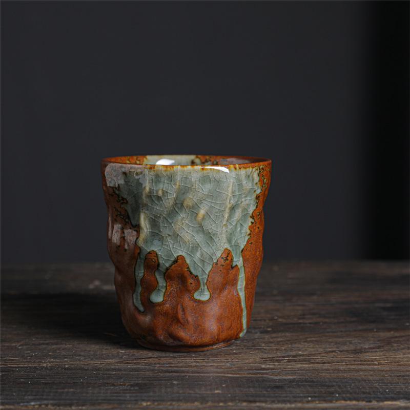 Kiln Cup Retro Teacup Ceramic Personal Cup Coarse Pottery Teacup Creative Ceramic Cup Espresso Cup