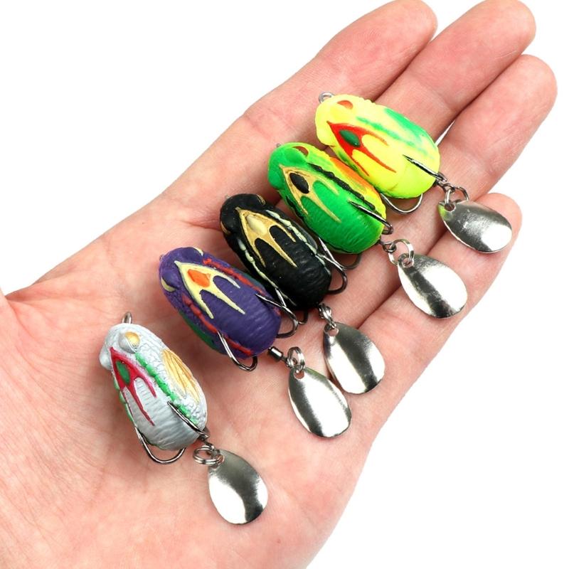 3 см 3,2 г Приманки-жабы Ray Frogs Crankbait, ПВХ-жабы, Мягкие приманки-жабы для ловли черного окуня, с двойным крючком и лепестком