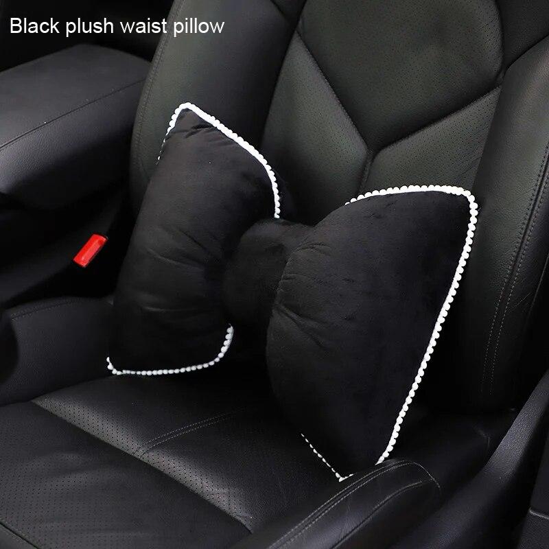 Милый цветок, мягкий плюш с бантом, подголовник автокресла, подушка для шеи, бархатная подушка для подголовника, подушки для талии, автомобильные аксессуары, интерьер