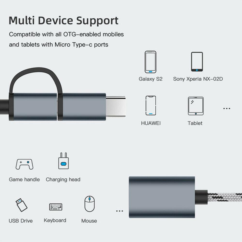 2 In 1 OTG Adapter Cable Converters USB 3.0 To Micro USB Type C Adapter for Huawei for MacBook U Disk Phone Adapters