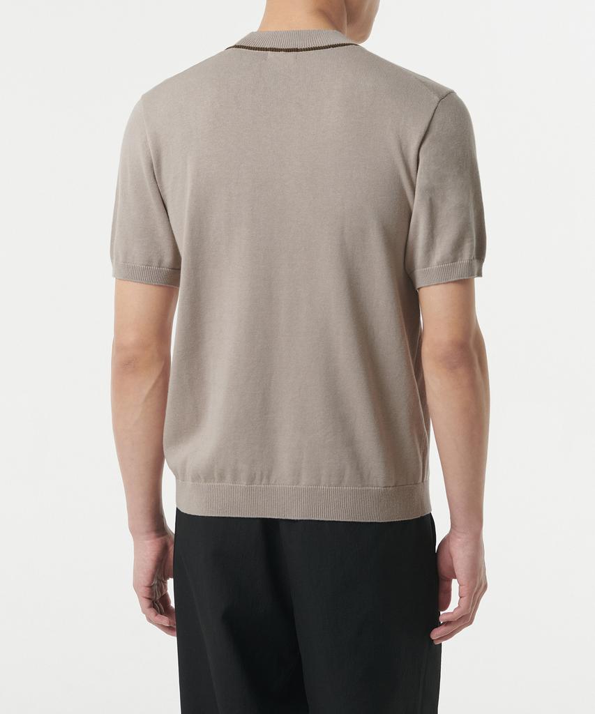MUSINSA STANDARD Mock Neck Tipping Short Sleeve Knit [Mushroom]