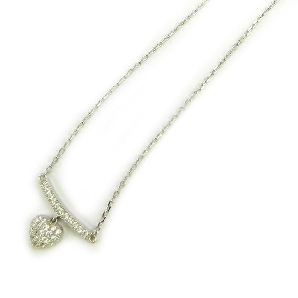 Les Trésors De Lily [L5673] - Серебряное колье "Любовь" серебристо-белое (родиевое покрытие) - 8х8 мм