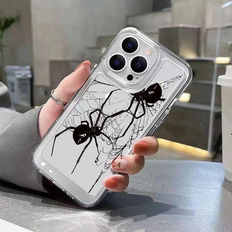 Чехол для Samsung S24 Ultra Чехлы Galaxy A54 Чехол с узором паука Прозрачный кристальный чехол для S23 FE S22 S21 Plus A14 A34 A33 A53 Крышка