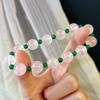 Retro Natural Powder Crystal Contrasting Color Jade Color Quartzite Gypsy Star Bracelet Atmosphere Bracelet Female Girlfriend
