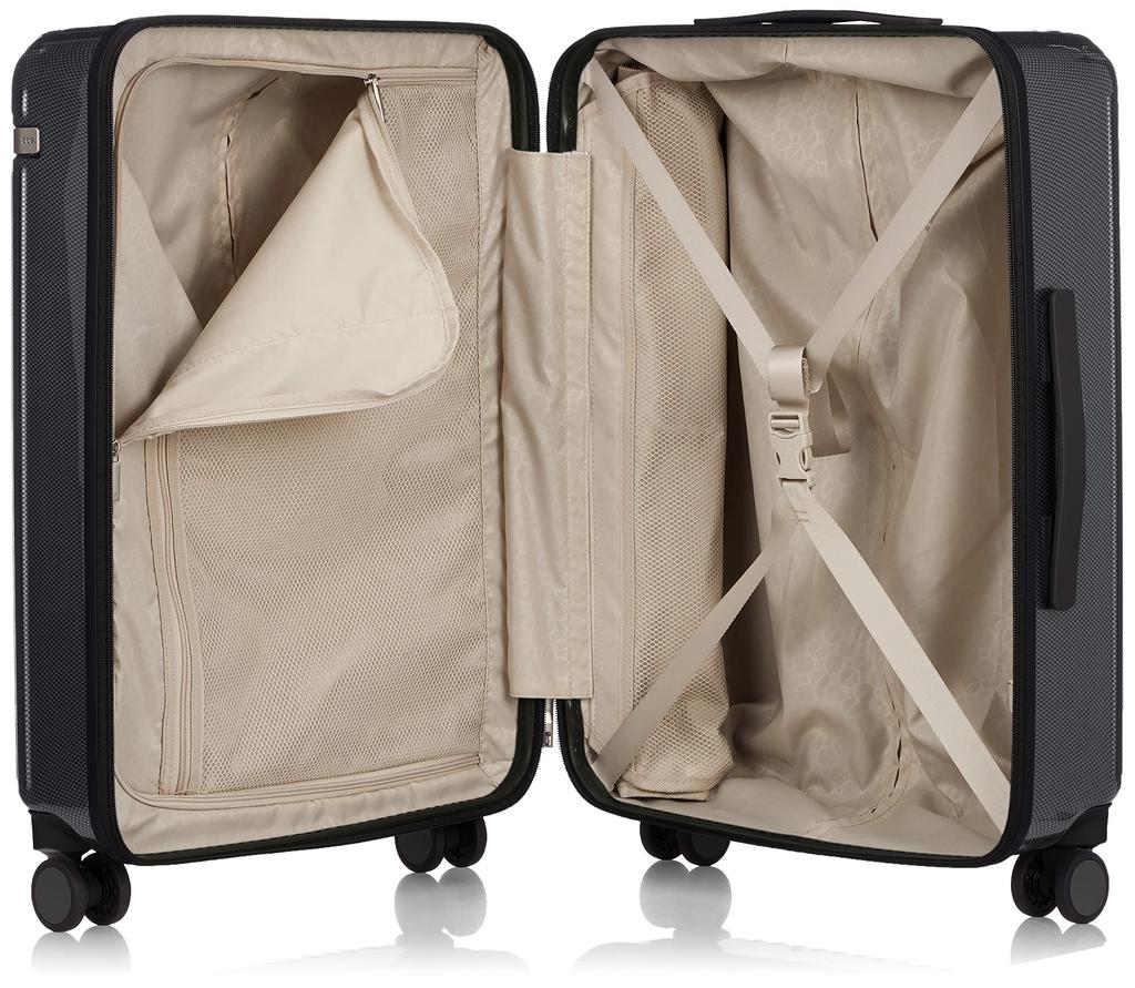 Suitcase Carry Case Carry Bag M Size 3 Nights 4 Days 4 Nights 5 Days 52L Caster Stopper Twin Wheel Casters Palisade 63 Cm Black Carbon [Ace Tokyo]