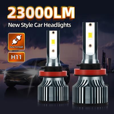Roadsun 2 шт. H9 H8 H11 Светодиодная фара, Супер яркая 23000 лм 6500K Белый на 500% ярче, Высокий световой поток, Быстрый тихий вентилятор, Plug-N-Play