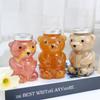 360/400/500ml Disposable Drink Bottle Plastic Cup Cute Bear Juice Drink Milk Tea Beverage Storage Bottles With Lid Sealed Bottle