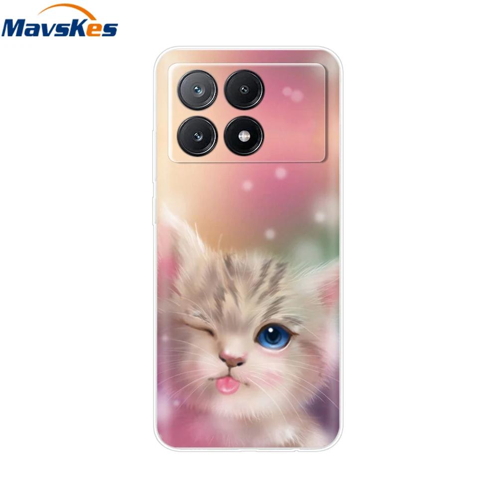 Чехол для Xiaomi Poco X6 Pro Мягкий окрашенный ТПУ чехол для телефона Для Xiomi Poco X6 PocoX6 Pro 5G Силиконовый чехол Цветочный Fundas Защитный