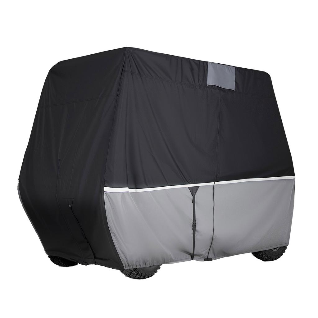 Golf Cart Cover, Full Coverage 2+2/4 Passenger Golf Cart, 420D Waterproof Oxford Fabric Club Car Cover Fits Most Carts Club C