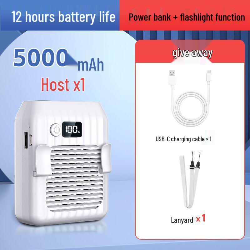 Y1L Waist & Handheld USB Portable Fan: Strong Wind Cooling for Outdoor, Food Delivery, Construction